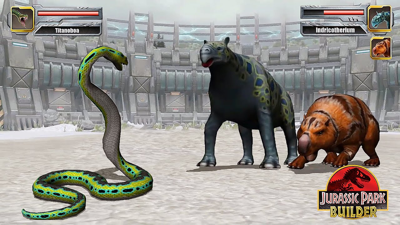 TITANOBOA VS INDRICOTHERIUM AND DIPROTODON   GLACIER TOURNAMENT || JURASSIC PARK BUILDER