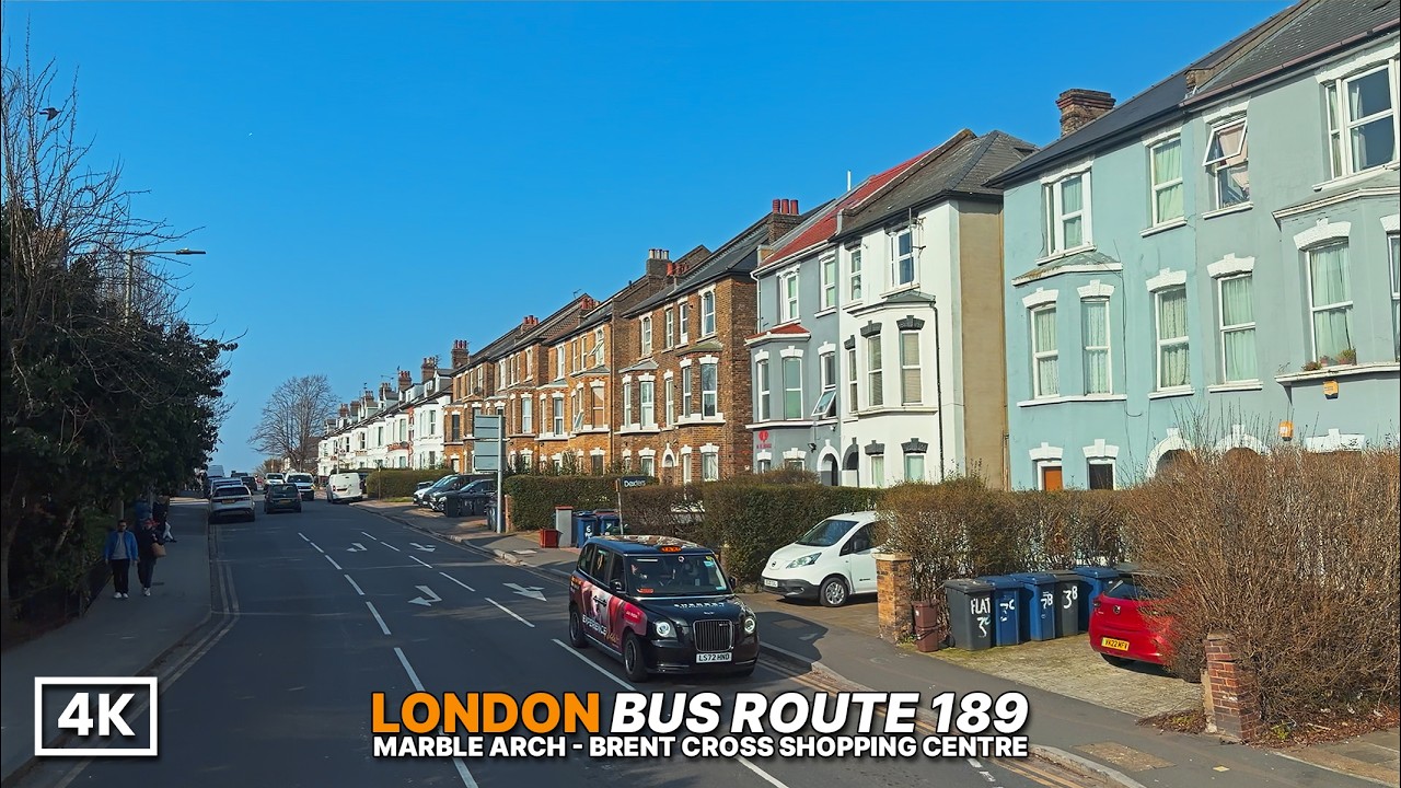 Front Seat on a London Double Decker POV | Bus Route 189 from Central to Northwest London | 4K HDR