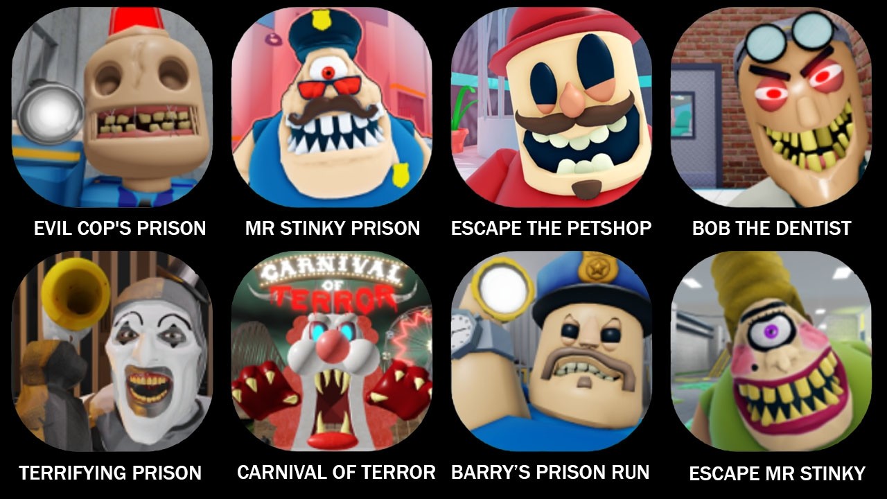 EVIL COP'S PRISON! (SCARY OBBY), MR STINKY PRISON ESCAPE!, ESCAPE THE PETSHOP! (FIRST PERSON OBBY)