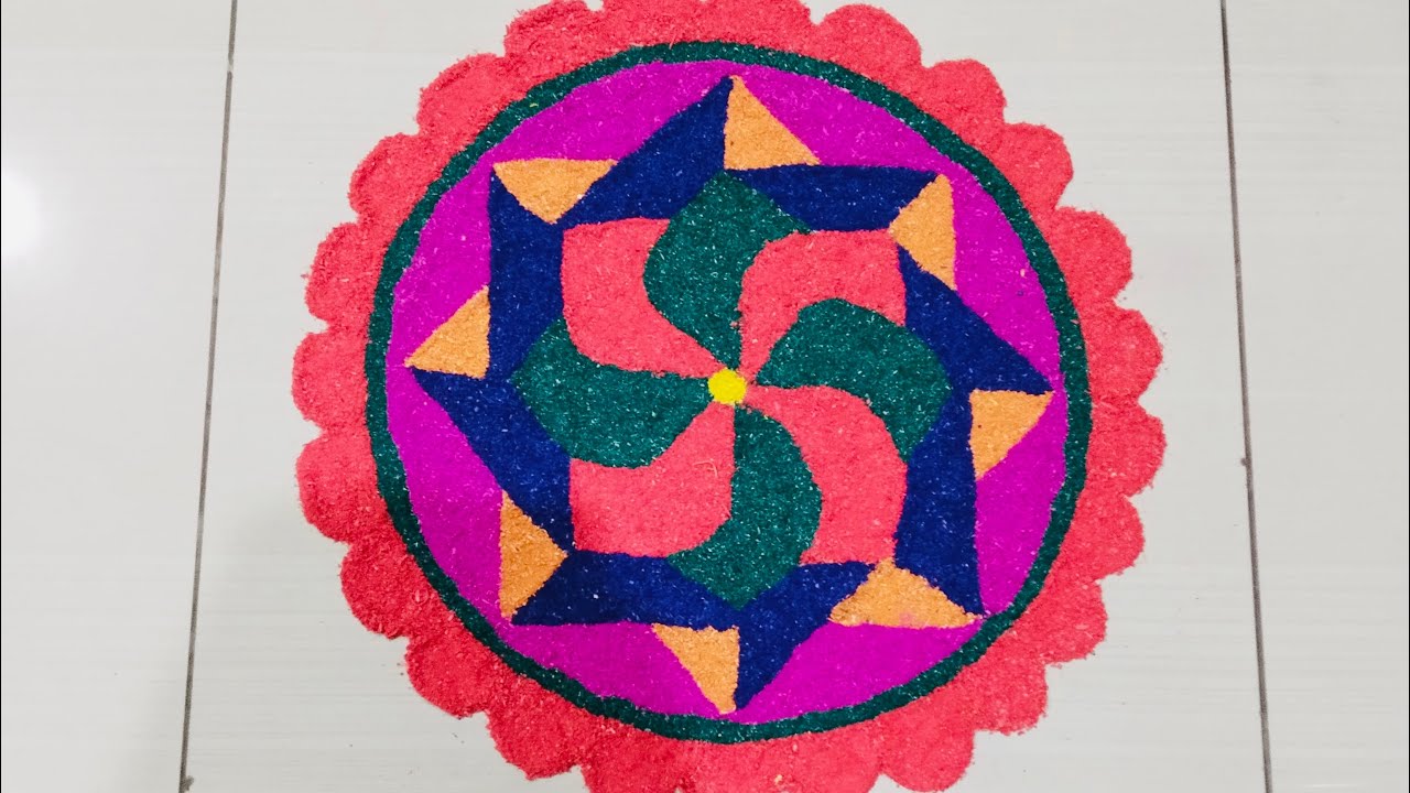 Easy Rangoli design #shortvideo #indianart #rangoli #learning 