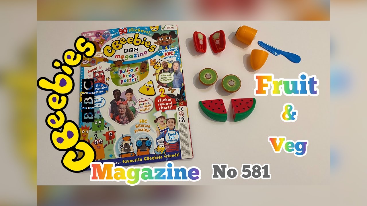 CBeebies magazine no. 581 may/2021 with fruit 🍉 & veg set🥕🥝🫑