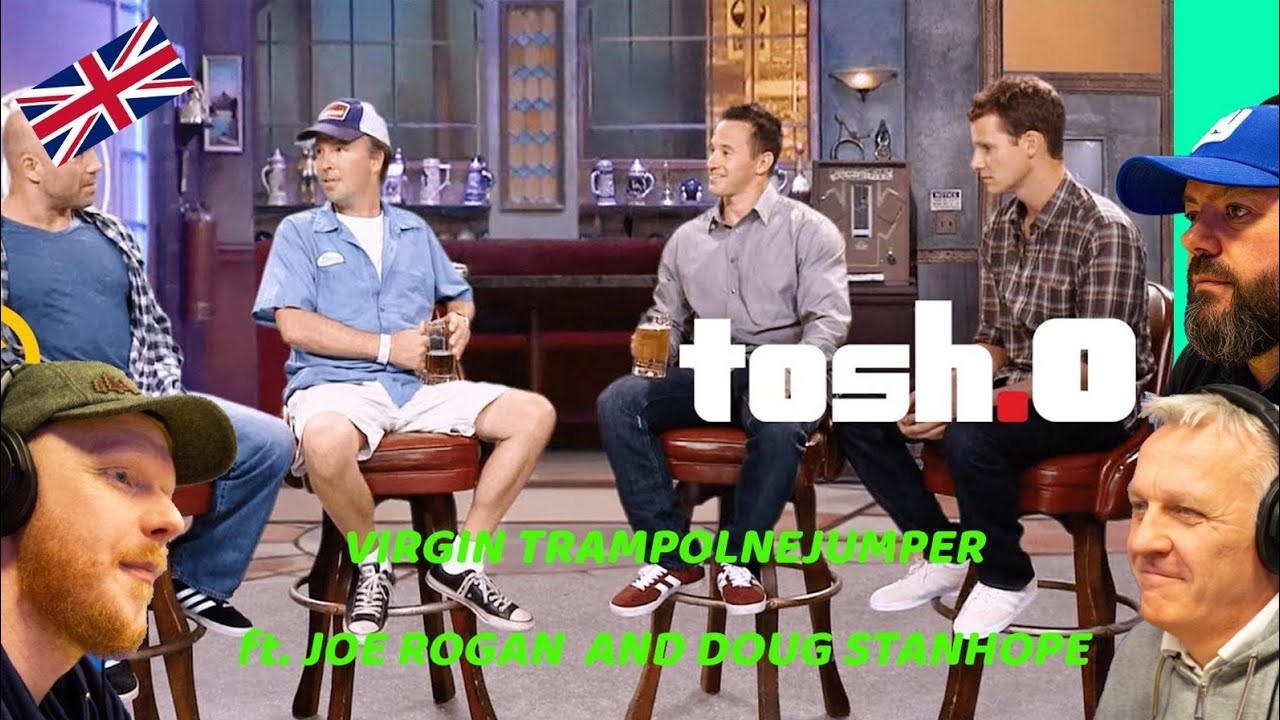 Tosh.O - Virgin Trampoline Jumper (feat. Joe Rogan & Doug Stanhope) REACTION! | OFFICE BLOKES REACT!