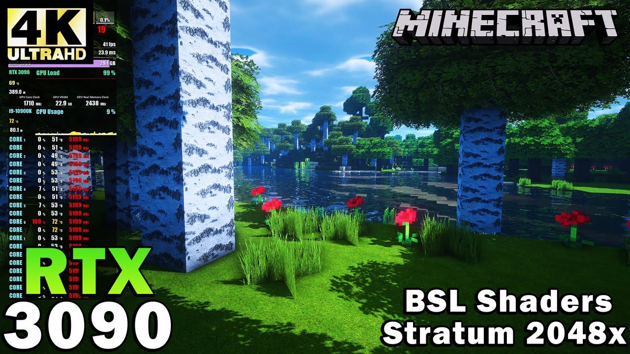 ►Minecraft 4K | RTX 3090 | Ultra Graphics | Stratum 2048x | BSL Shaders