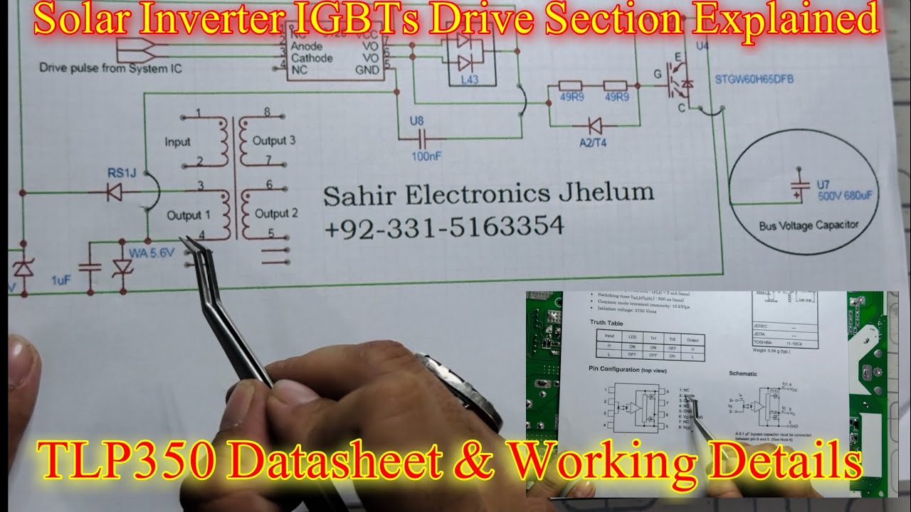 Solar Inverter IGBTs drive Explained with Schematic Diagram