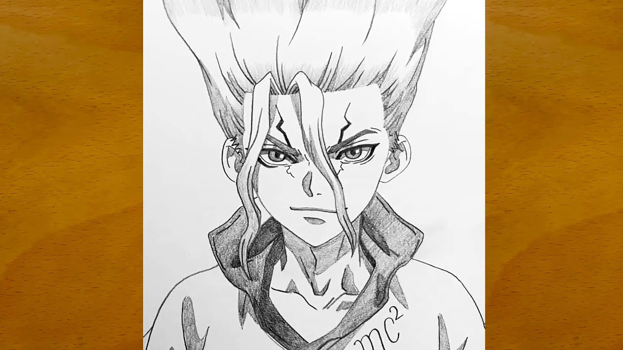 How to Draw Senku from Dr. Stone || Step by Step Anime Drawing || Easy Anime Sketch