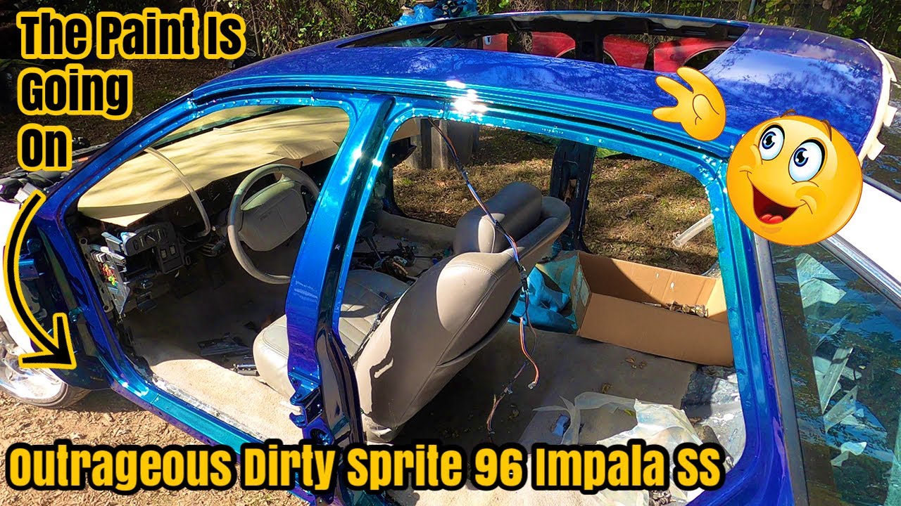 Покраска Impala SS 96 Outrageous 3 Stage Pearl и прозрачного покрытия @Grant7 DIRTY SPRITE ROOF и...