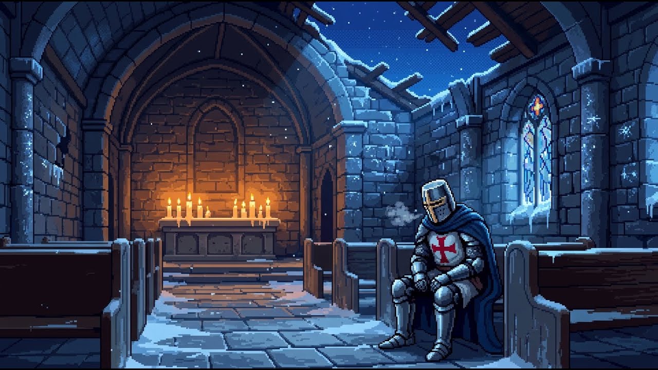 Snow fell inside the chapel. | Frozen Chapel Ambience — Winter Medieval Music (3 Hours)