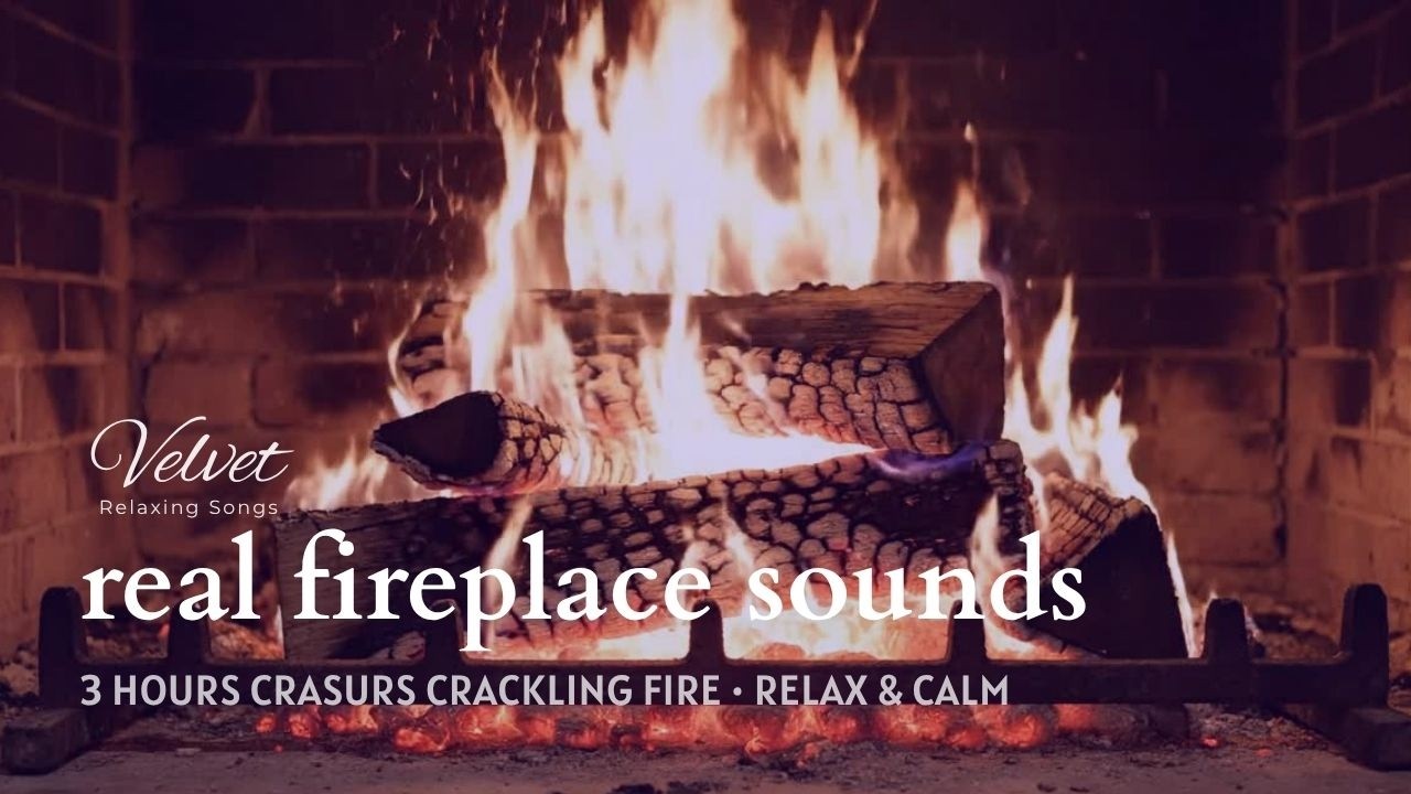 Real Fireplace Sounds 🔥 Cozy Winter Ambience | 3 Hours Crackling Fire | Relax & Calm | 4K