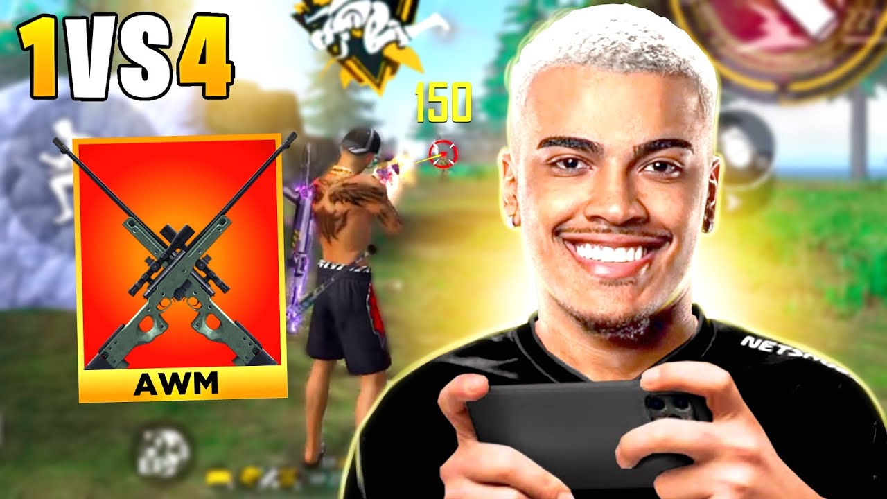 MOBILE HUD 4 DEDOS JOGANDO COM DUAS AWM FAZ ISSO… - FREE FIRE