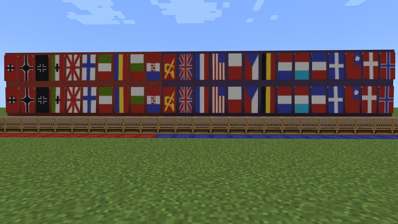 WW2 countries flags in Minecraft