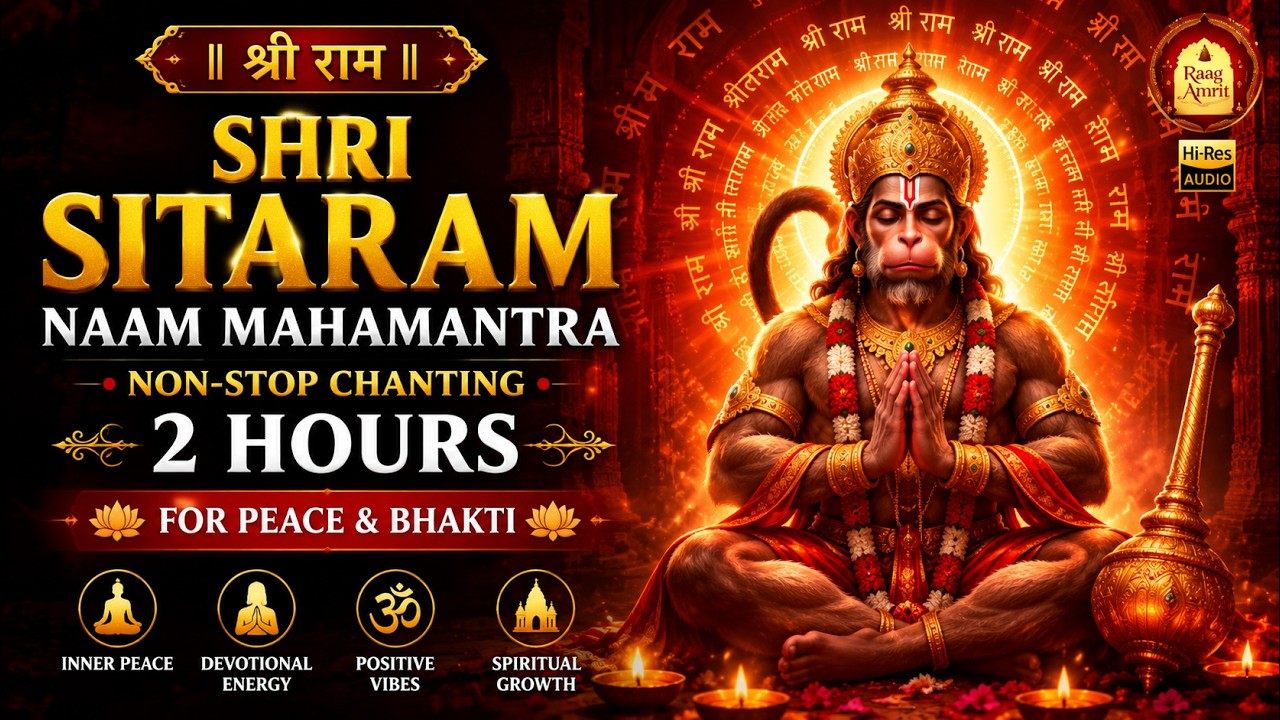 Shri Sitaram Naam Mahamantra Jaap | 2 Hours Non-Stop Chanting for Peace & Bhakti | Raag Amrit