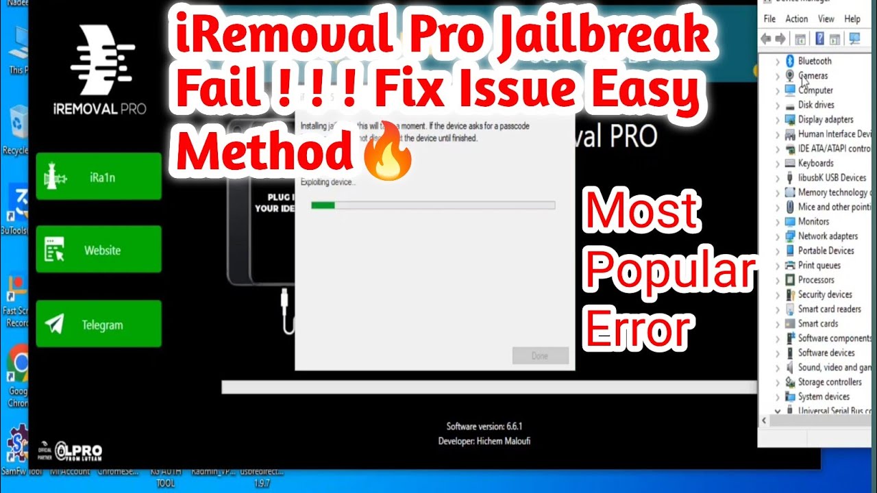 iRemoval Pro Jailbreak issue Driver Issue Fix Easy Solution🔥