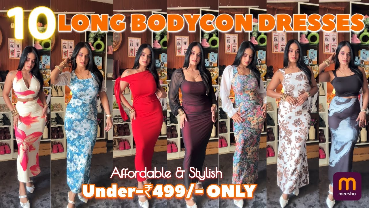 10 “MEESHO”BODYCON BIRTHDAY INSPIRED DRESSES HAUL!! Affordable dresses Try-On Haul!! Manshi Sharma🎀