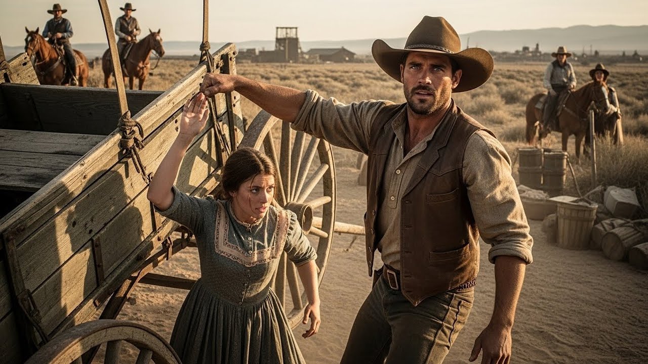 She Was Trapped Under the Overturned Wagon, A Cowboy Lifted It Off Her with His Bare Hands