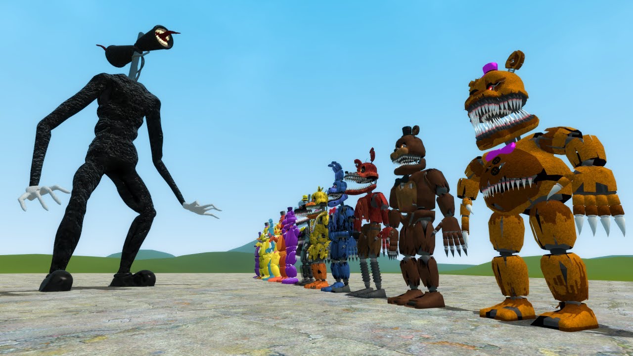 CARTOON SIREN HEAD VS FNAF ANIMATRONICS!! Garry's Mod Sandbox