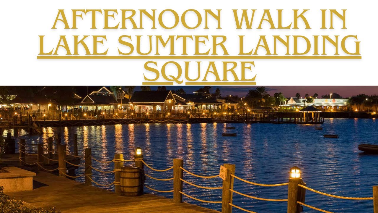 Walking in Lake Sumter Landing  Square in The Villages Florida