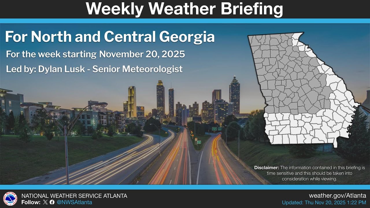 Weekly Weather Briefing for November 20th, 2025