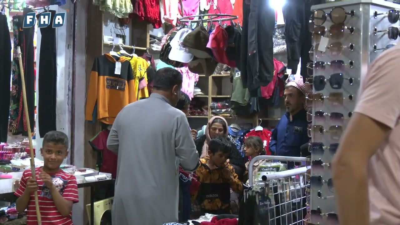 حركة سوق مدينة رأس العين بالتزامن مع تحضيرات الأهالي لعيد الأضحى المبارك