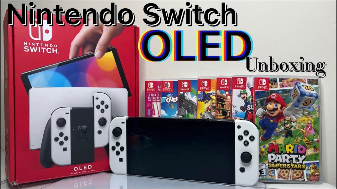 Nintendo Switch OLED Unboxing! + GAMES 🎮📦🎁