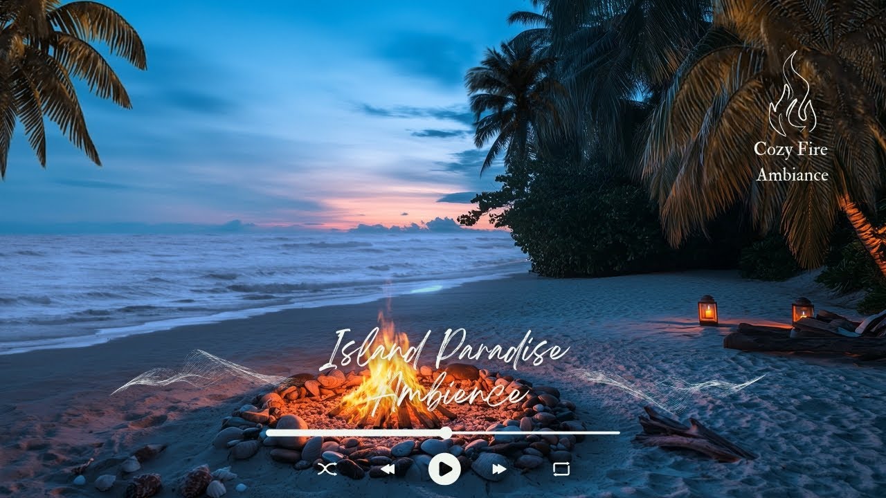 Ambience Fireplace: Tropical Beach Bonfire