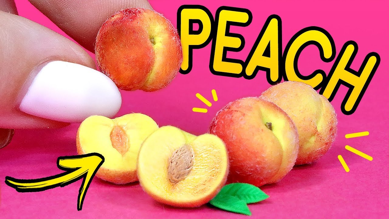 🌟 МИНИ ПЕРСИК ❤️ ИДЕИ ЕДЫ для КУКОЛ! Полимерная глина Мастер класс ❤️ Анна Оськина