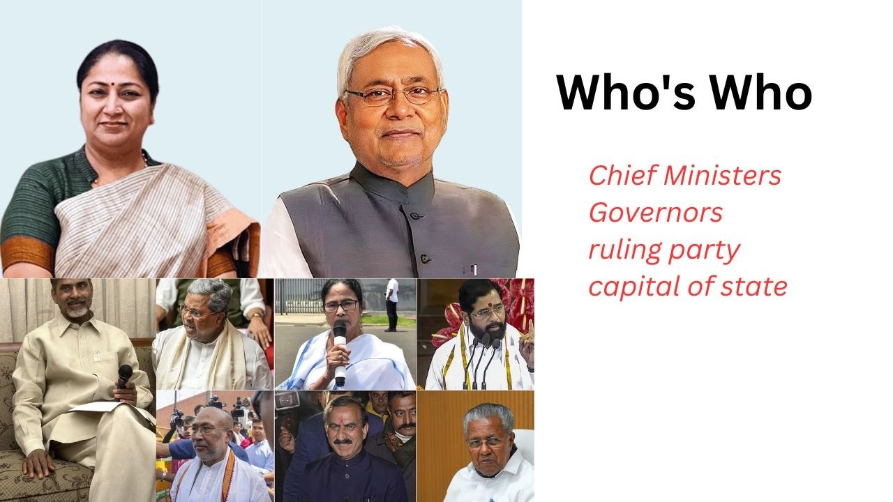 GK who's who, latest 2026 chief ministers, governor