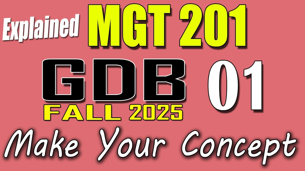 MGT201 GDB 1 Solution 2025 | MGT201 Fall 2025 GDB | VU Scholar