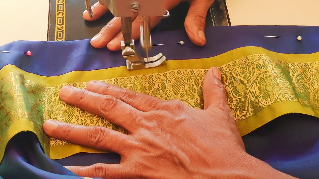 How to adjust long length pattu langa/lehanga...