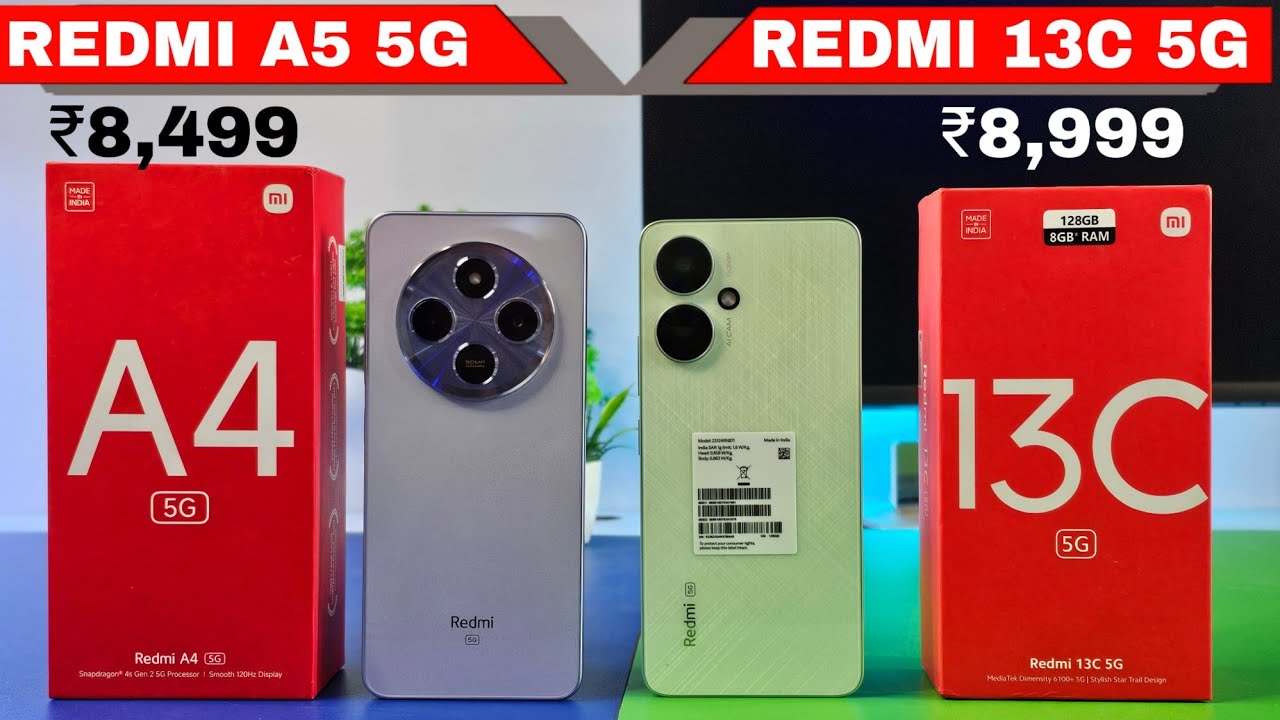 Redmi A4 5G vs Redmi 13C 5G - The Budget Battle Royale 🔥 Unboxing & Comparison | Camera | Price