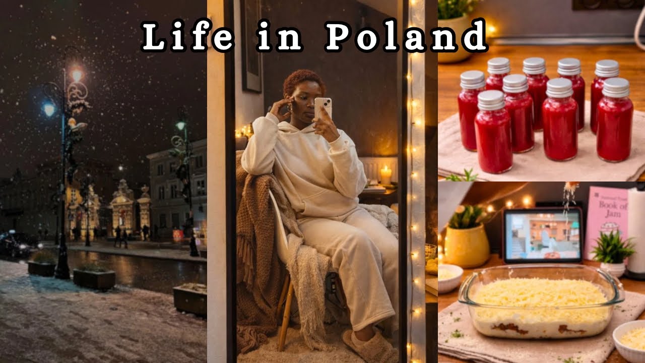 Cozy Winter day in Poland | Easy Lasagna recipe |Living Alone for the first time Vlog ,Ginger shots