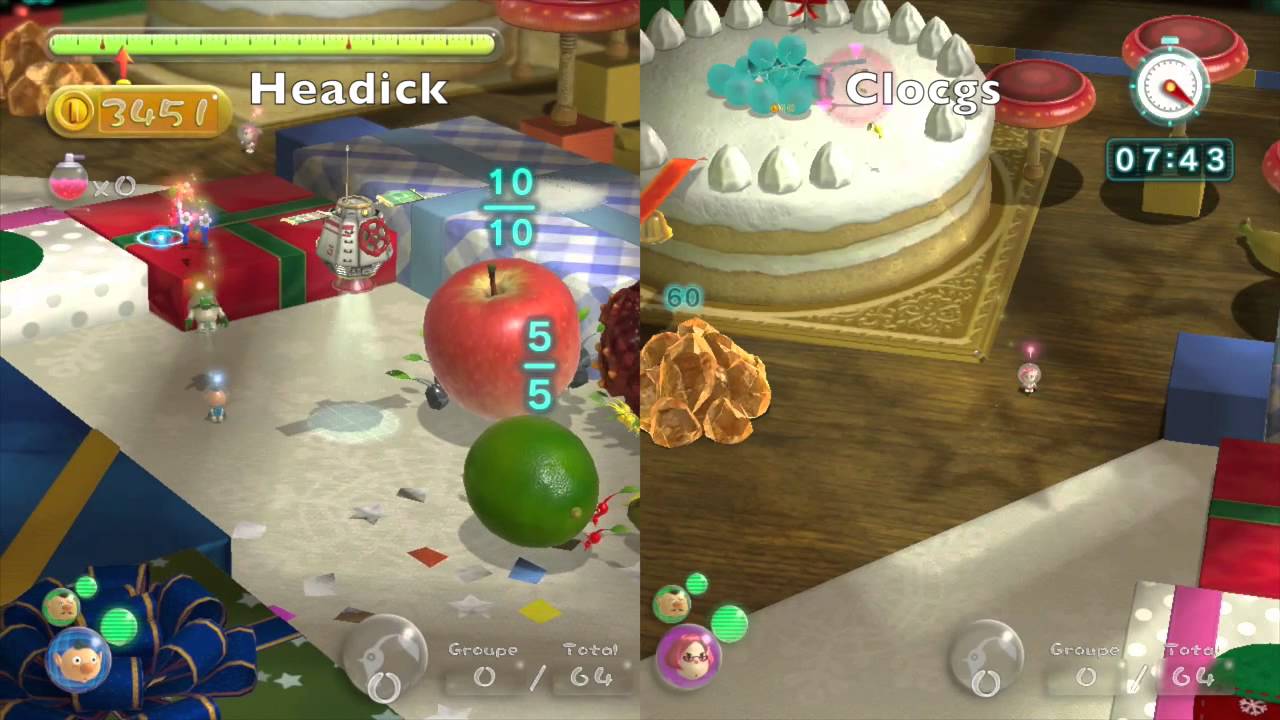 Pikmin 3 Coop Mission mode : Collect treasure - Fortress of Festivity