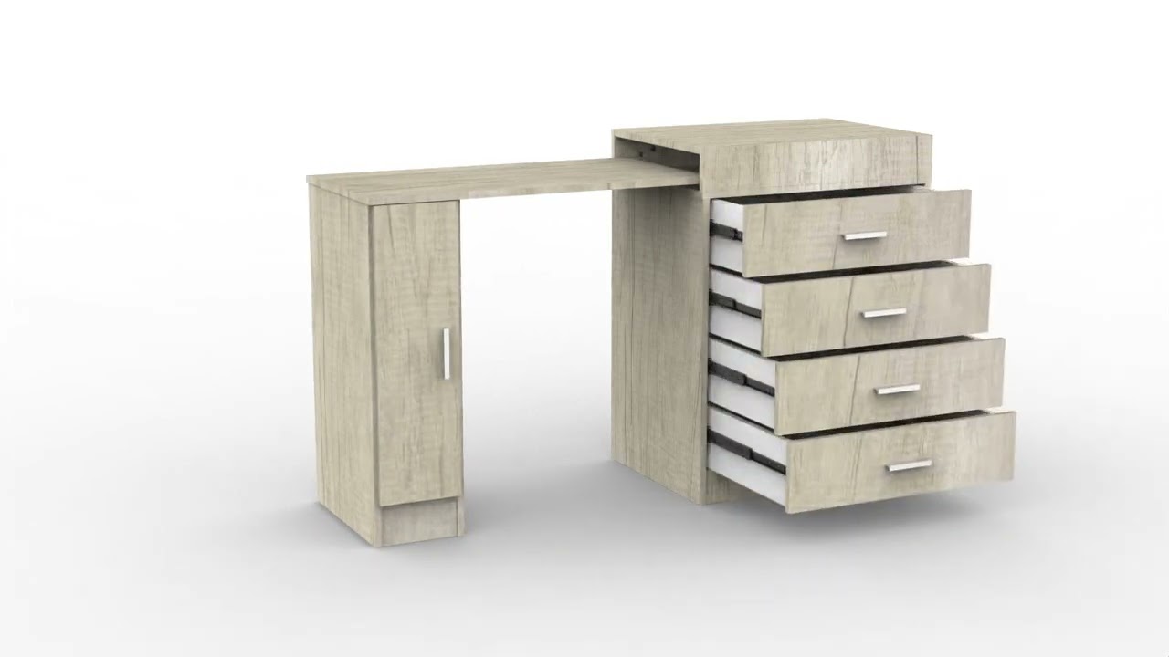 ESCRITORIO EXTENSIBLE PLEGABLE CON CAJONES - SKU5006 - CORSA MUEBLES