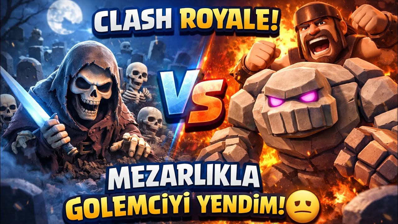 CLASH ROYALE! Mezarlıkla Golemciyi Yendim!😐