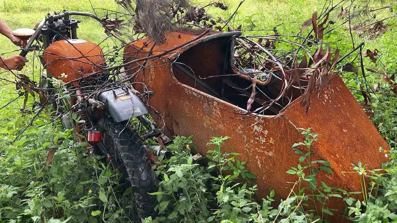 Full video//Restoration of Completely Destroyed SUZUKI 250  Motorbike with Reverse Gear Ưith SideCar