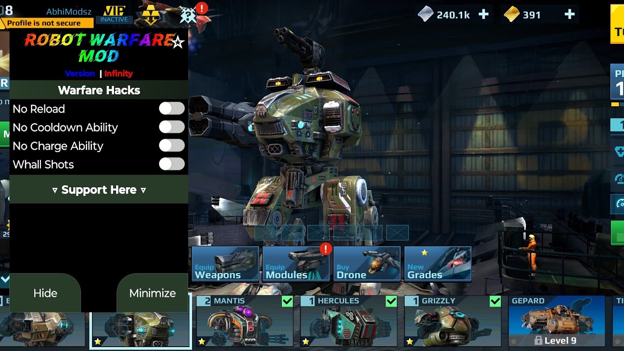 Robots Warfare Mod Menu