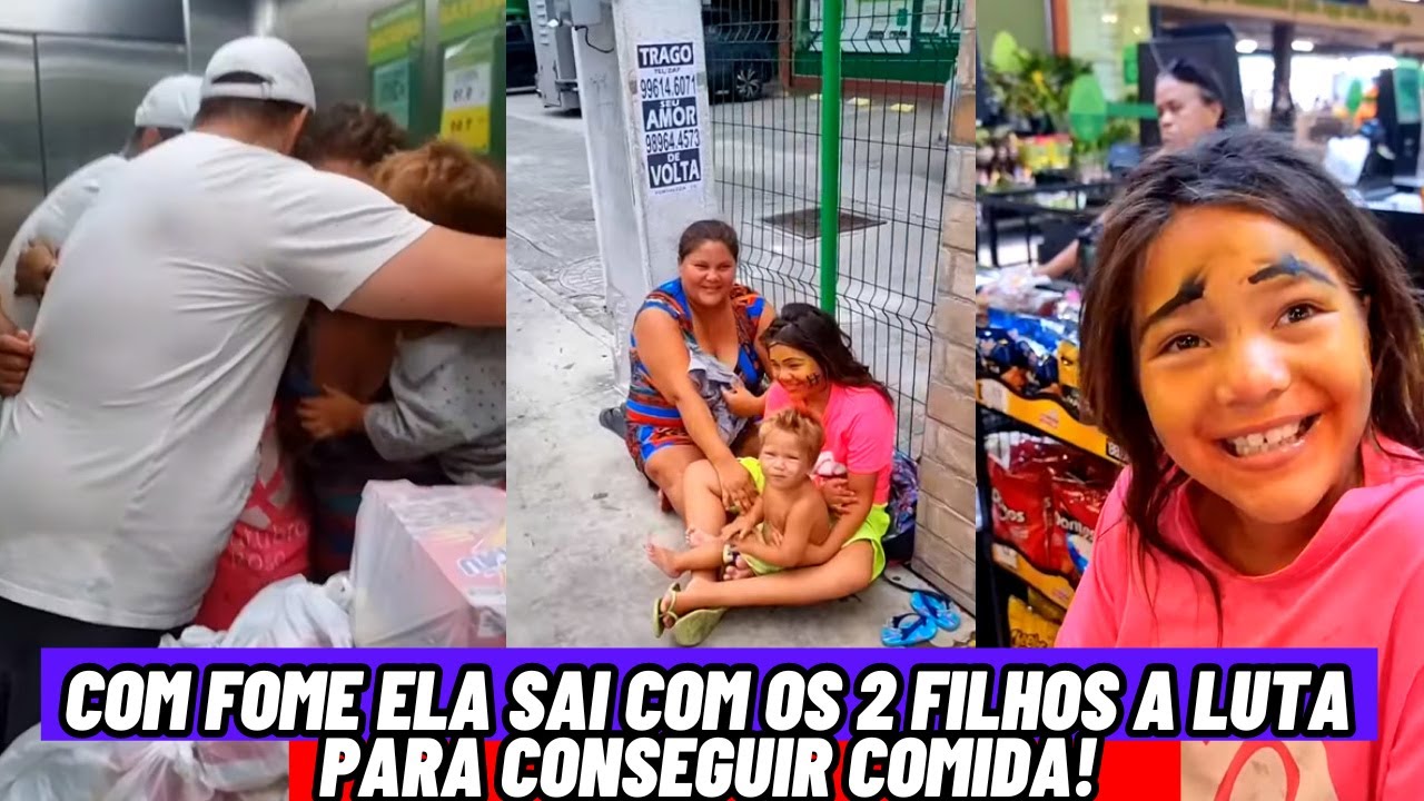 Com Fome ela Sai com os 2 Filhos a Luta para Conseguir Comida! 🥺 Hoje Terá uma Grande Surpresa ❤️