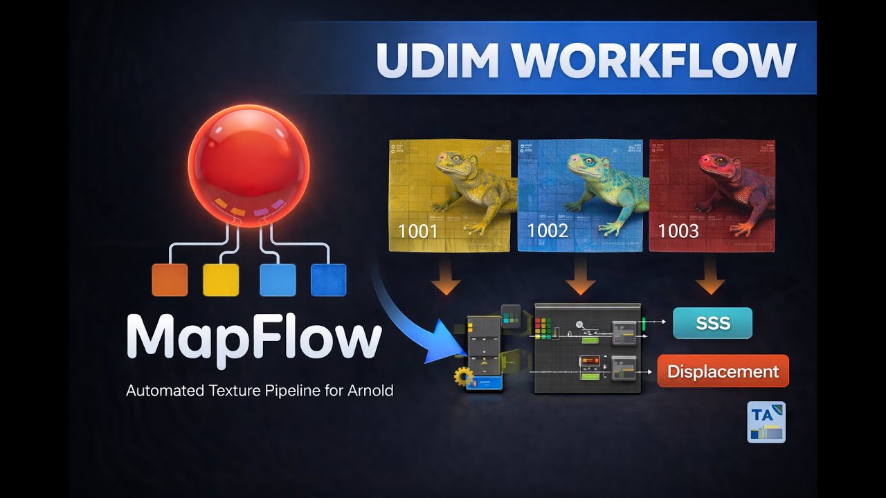 UDIM Texturing Made Easy – MapFlow Advanced Arnold Workflow