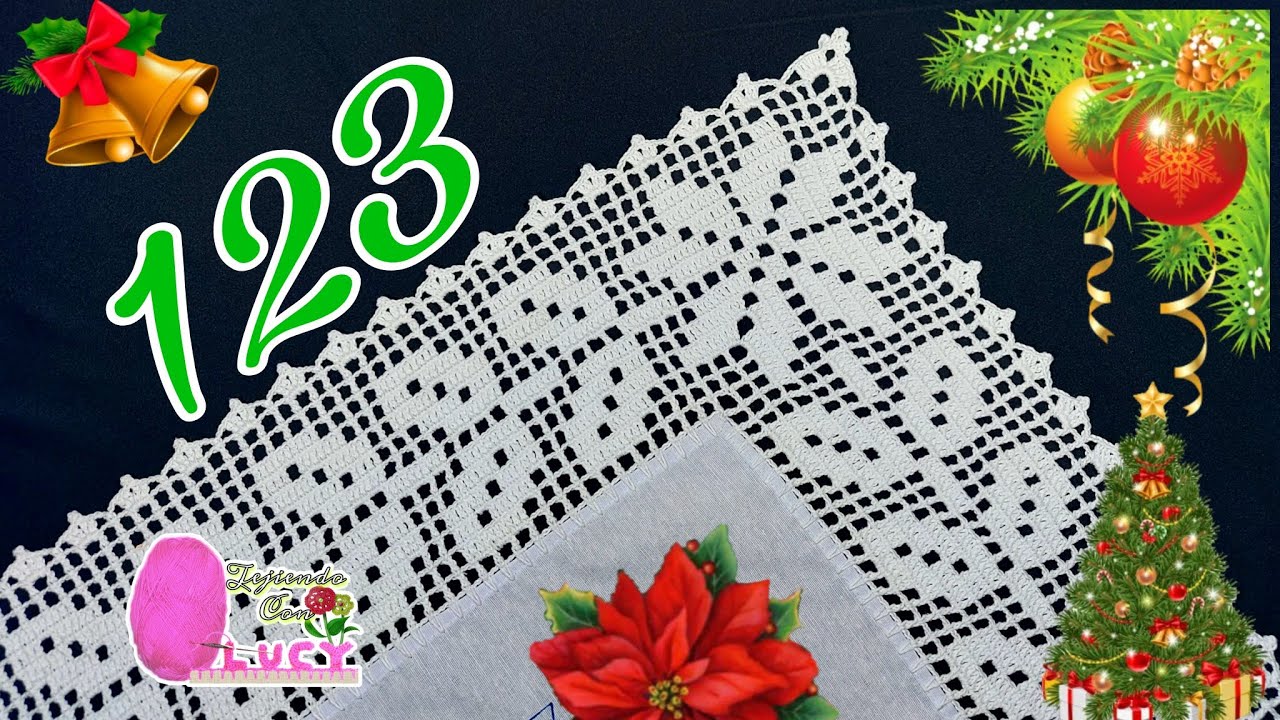 123/ PUNTILLA DE VUELTA Y VUELTA PARA MANTEL O SERVILLETA🎄🌺❄️✨️🎁🎆🎉