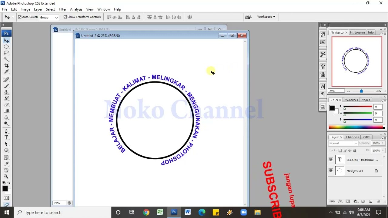 Cara Membuat Tulisan Melingkar di Photoshop