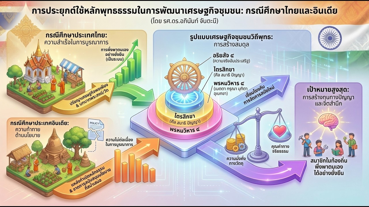 AC63 การประยุกต์หลักพุทธธรรมในการพัฒนาเศรษฐกิจชุมชน ศึกษากรณีไทยและอินเดีย **รศ.ดร.อภินันท์ จันตะนี