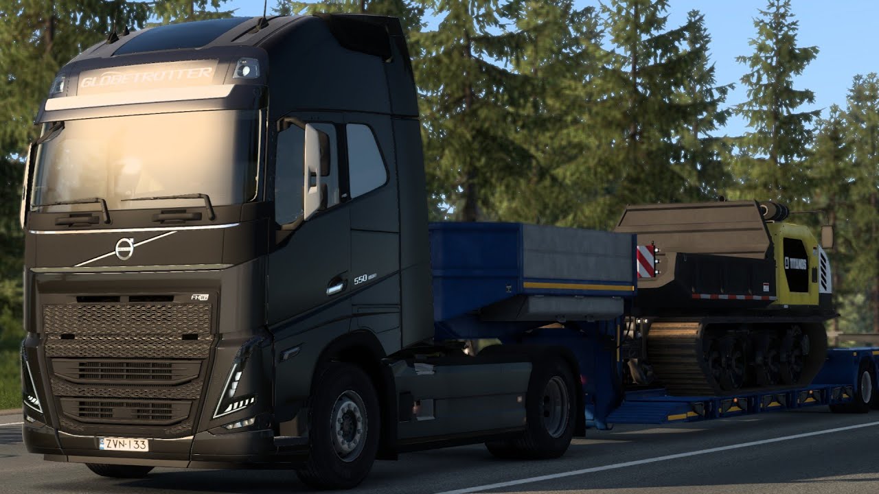 Volvo FH5 series 550 | 10 ton Crawler Carrier | Kalmar (SE) - Valmiera (LV) | Euro Truck Simulator 2
