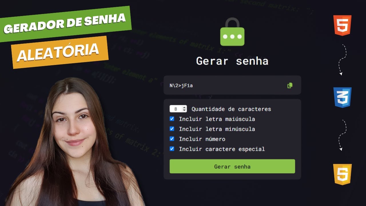 Como fazer um GERADOR DE SENHA aleatória | HTML, CSS e JavaScript
