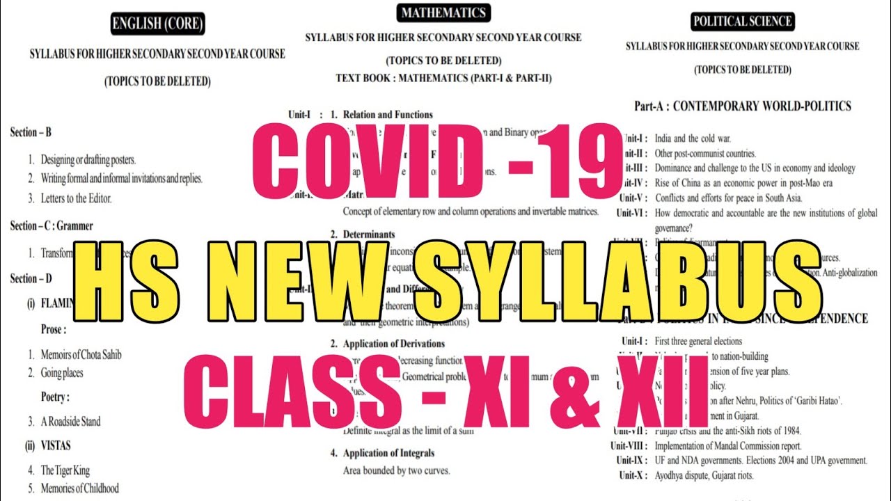 AHSEC New Syllabus 2021 ! HS 2nd Year New Syllabus ! Covid -19 ! HS 1st Year Syllabus 2021!Helpdisha