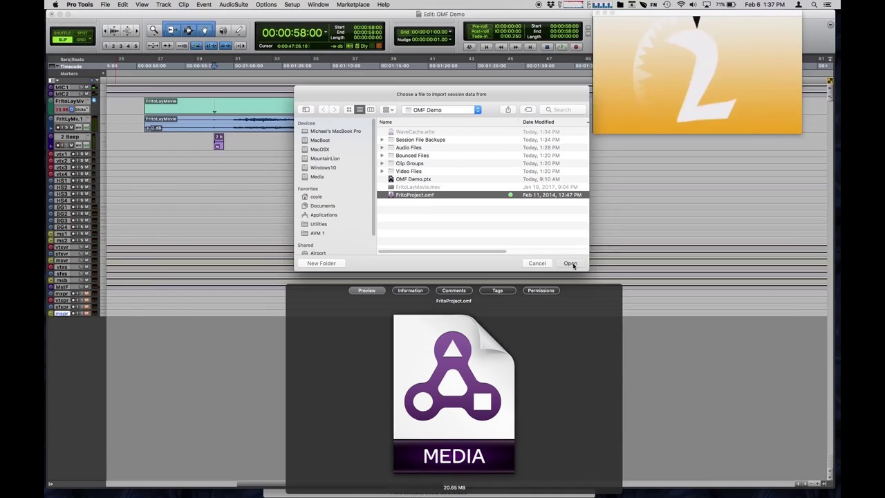 Importing an OMF into Pro Tools