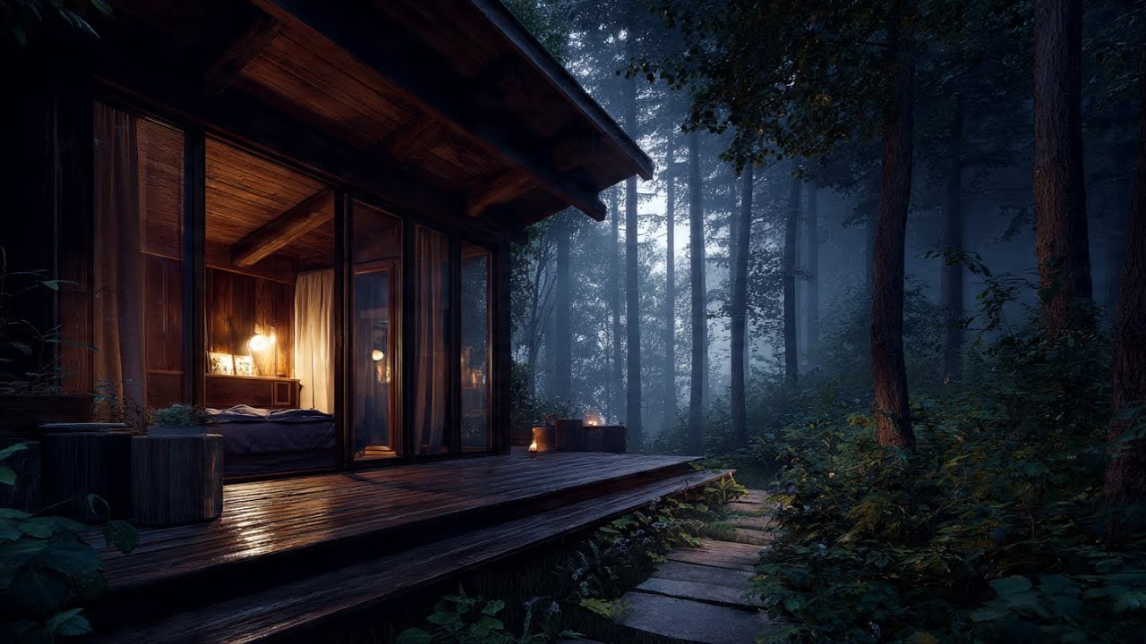 Best Rain Sound for Sleep | Rain on cozy bedroom in the forest - Soothing Rain Sounds for Sleep