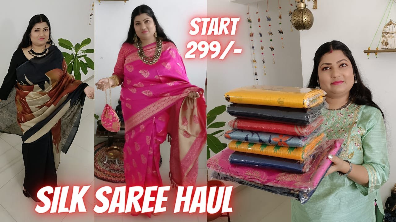 Silk Saree Haul | Silk Saree, Office Wear, Party wear, Summer saree | Start 299 | Akrisha Beauty
