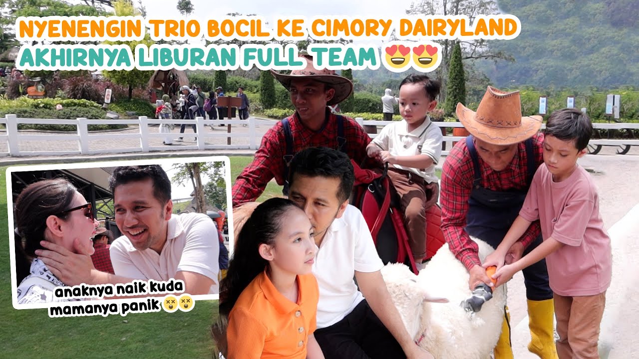 NYENENGIN TRIO BOCIL WISATA KE CIMORY DAIRYLAND, MAMA PAPANYA IKUT SENENG 😍| Arumi Bachsin