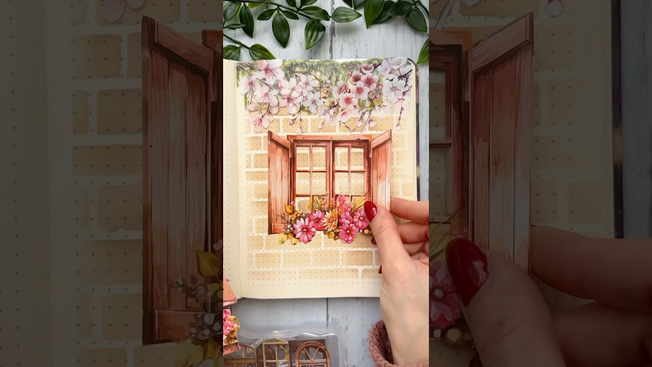 🌸 ASMR Aesthetic Cherry Blossoms Journal | Mixed Media Art #asmr #journal #mixedmediaart