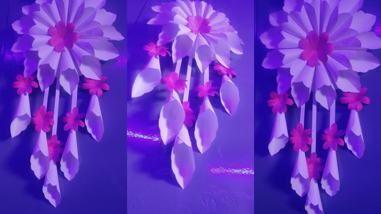 BEAUTIFUL PAPER FLOWER WALL HANGING - Easy Papa Craft #youtuber #riyaroy #wallhanging 