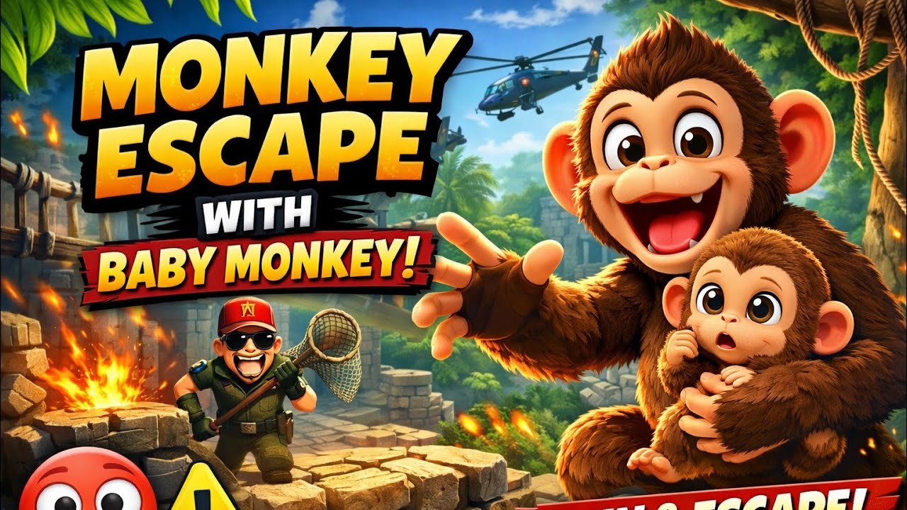 I Saved a Baby Monkey 😱 | Monkey Escape Game